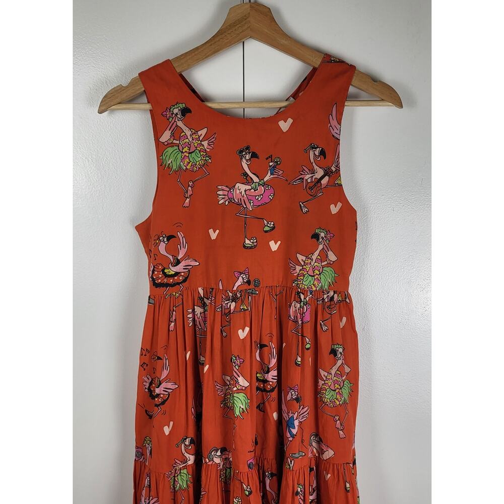 Stella McCartney Teen Flamingo Party Tiered Sleeveless Dress | Teens 14 - Picture 7 of 10